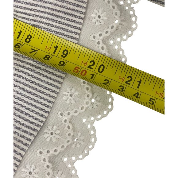 Vintage Polly Flinders Girls Dress Size 4T Gray Striped Smocked Puff Sleeve NWT - Picture 7 of 8